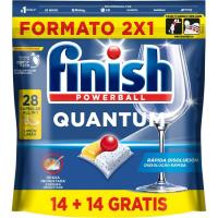 Lavavajillas máquina FINISH QUANTUM, bolsa 14+14 dosis