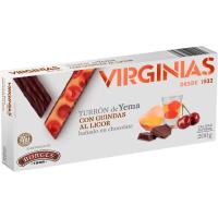 Turrón de yema con guindas al licor VIRGINIAS, caja 200 g