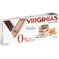 Turrón de tiramisú 0% sin azúcar añadido VIRGINIAS, caja 200 g