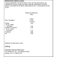 Salchichon ibérico tapitas VILLAR, sobre 90 g