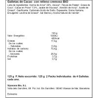 Galletas de cacao con relleno cremoso Bio SOLNATURAL, caja 125 g