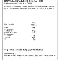 Espirulina en tabletas Bio SOLNATURAL, 200 uds, bolsa 100 g Espirulina en tabletas Bio SOLNATURAL, 200 uds, bolsa 100 g