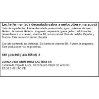 Leche fermentada sabor melocotón-maracuya LINDAHLS, pack 4x160 g
