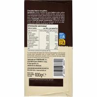 Chocolate blanco con galleta negra EROSKI, tableta 100 g
