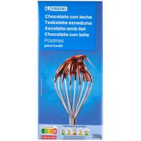 Chocolate con leche para postres EROSKI, tableta 200 g