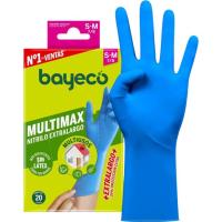 Guante nitrilo extralargo azul Talla S-M BAYECO, caja 20 uds