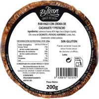 Pan de higo con crema cacahuete y pistacho DE JUAN, 1 ud, 200 g