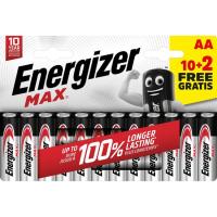 Pila alcalina AA, MAX LR06 ENERGIZER, 10+2 uds