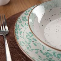 Vajilla de porcelana Flores azules VERSA, 18 piezas