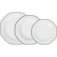 Vajilla de porcelana Alma verde ALFARES, 12 piezas
