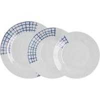 Vajilla de porcelana Kansas azul QUID, 18 piezas