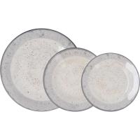 Vajilla de porcelana Faro gris QUID, 18 piezas