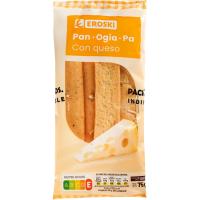 Barrita de pan con queso EROSKI, pack 2x75 g