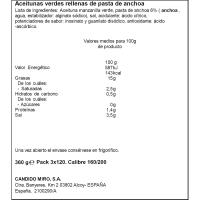 Aceitunas rellenas gran selección SERPIS, pack 3x120 g