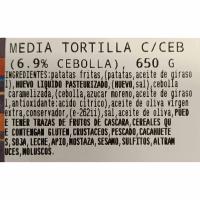 Media tortilla de patatas con cebolla, 1 ud