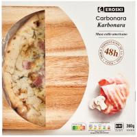 Pizza carbonara larga fermentación EROSKI, caja 360 g