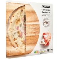 Pizza carbonara larga fermentación EROSKI, caja 360 g