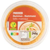 Hummus marroquí EROSKI, tarrina 240 g