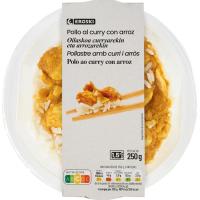 Pollo al curry con arroz EROSKI, bandeja 250 g