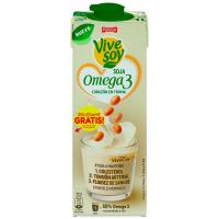Bebida vegetal de soja con omega 3 VIVESOY, brik 1 litro