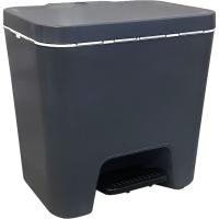 Cubo de basura separador de residuos, con pedal, 45 litros DENOX, 45x36x45 cm