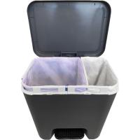 Cubo de basura separador de residuos, con pedal, 45 litros DENOX, 45x36x45 cm