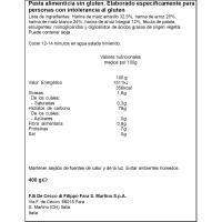 Tortiglioni sin gluten DE CECCO, caja 400 g