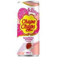 Refresco sabor fresa-nata CHUPA CHUPS, lata 25 cl