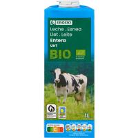 Leche entera ecológica EROSKI, brik 1 litro