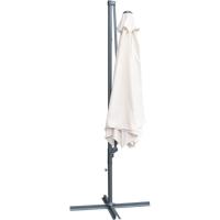Sombrilla de jardin colgante en crudo, base en cruz incluida, Ø330x240 cm