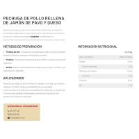 Pechuga de pollo rellena ALDELIS, al peso, compra mínima 250 g