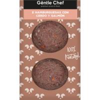 Burguer de cerdo y salmón GËNTLE CHEF, sobre 2 uds
