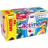 Actimel para beber sabor fresa y vainilla DANONE, pack 6+2x100 g