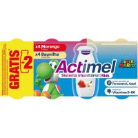 Actimel para beber sabor fresa y vainilla DANONE, pack 6+2x100 g