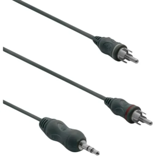 Cable audio jack 3,5 mm/ 2 RCA- 1,2m - negro 370080 METRONIC