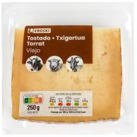 Queso viejo mezcla tostado EROSKI, cuña 250 g