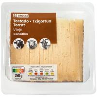 Queso viejo mezcla tostado EROSKI, cuña cortada 250 g