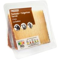 Queso viejo mezcla tostado EROSKI, cuña cortada 250 g