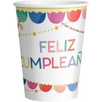 Vaso de cartón 270 cc, diseño Globos Feliz Cumpleaños OH YEAH!, pack 10 uds Vaso de cartón 270 cc, diseño Globos Feliz Cumpleaños OH YEAH!, pack 10 uds