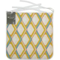 Cojín cuadrado para silla con cordones, estampado rombos Odessa, 40x40x2 cm