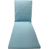 Cojín para tumbona con cordones en Azul Abany, 185x60x4 cm