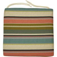 Cojín cuadrado para silla con cordones, estampado rayas Stripes, 40x40x3 cm