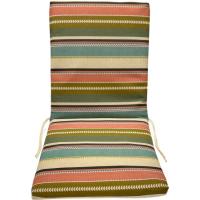 Cojín monoblock alto, con respaldo y cordones, estampado rayas Stripes, 90x42x3 cm