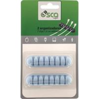 Ordenacables adhesivo 7 clips OSCA CONNECT, pack 2 uds