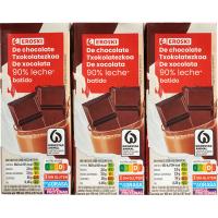 Batido de chocolate 90% leche EROSKI, pack 6x200 ml Batido de chocolate 90% leche EROSKI, pack 6x200 ml