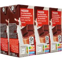 Batido de chocolate 90% leche EROSKI, pack 6x200 ml
