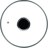Tapa de cristal con pomo de acero inoxidable IBILI, Ø28 cm