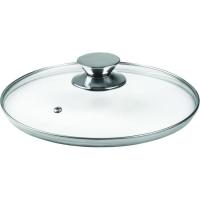 Tapa de cristal con pomo de acero inoxidable IBILI, Ø32 cm