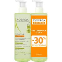 Gel limpiador 2en1 ADERMA EXOMEGA CONTROL, pack 2x500 ml