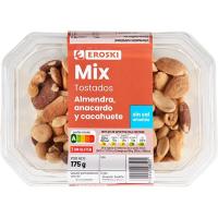 Mix tostados sin sal EROSKI, tarrina 175 g